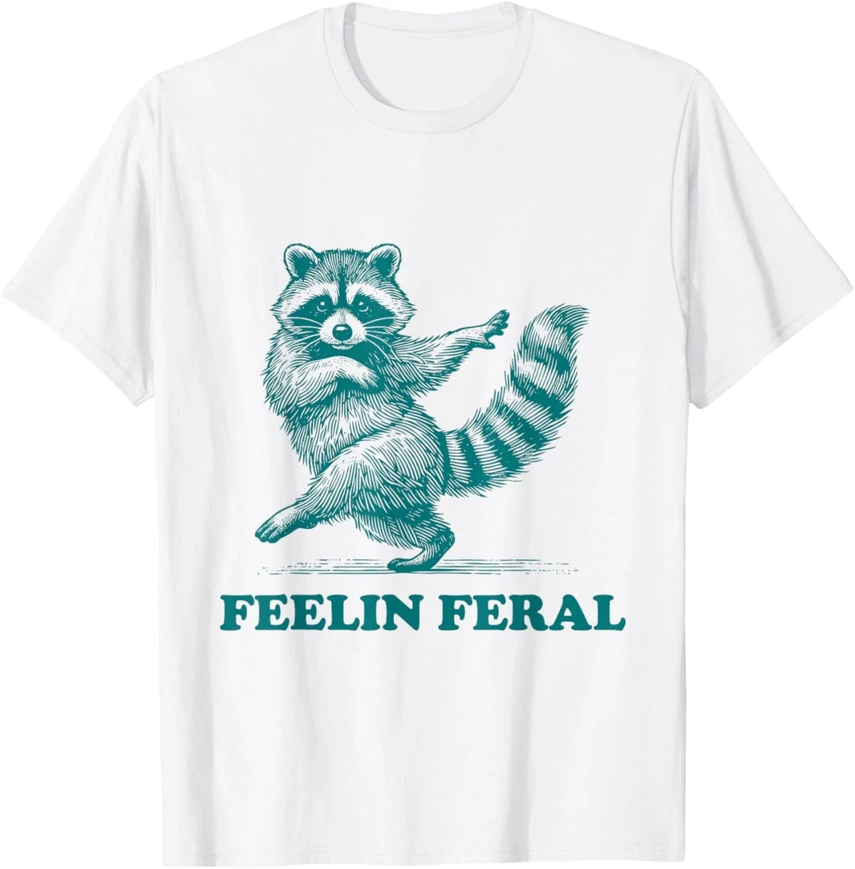 Feeling Feral Racoon Ironic Saying Vintage Funny Raccoon T-Shirt unisex T-Shirt