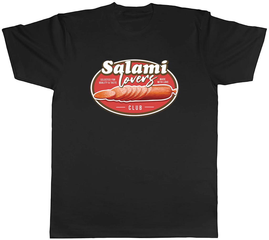 Salami Lover Club Mens T-Shirt Funny Food Label Tee Gift