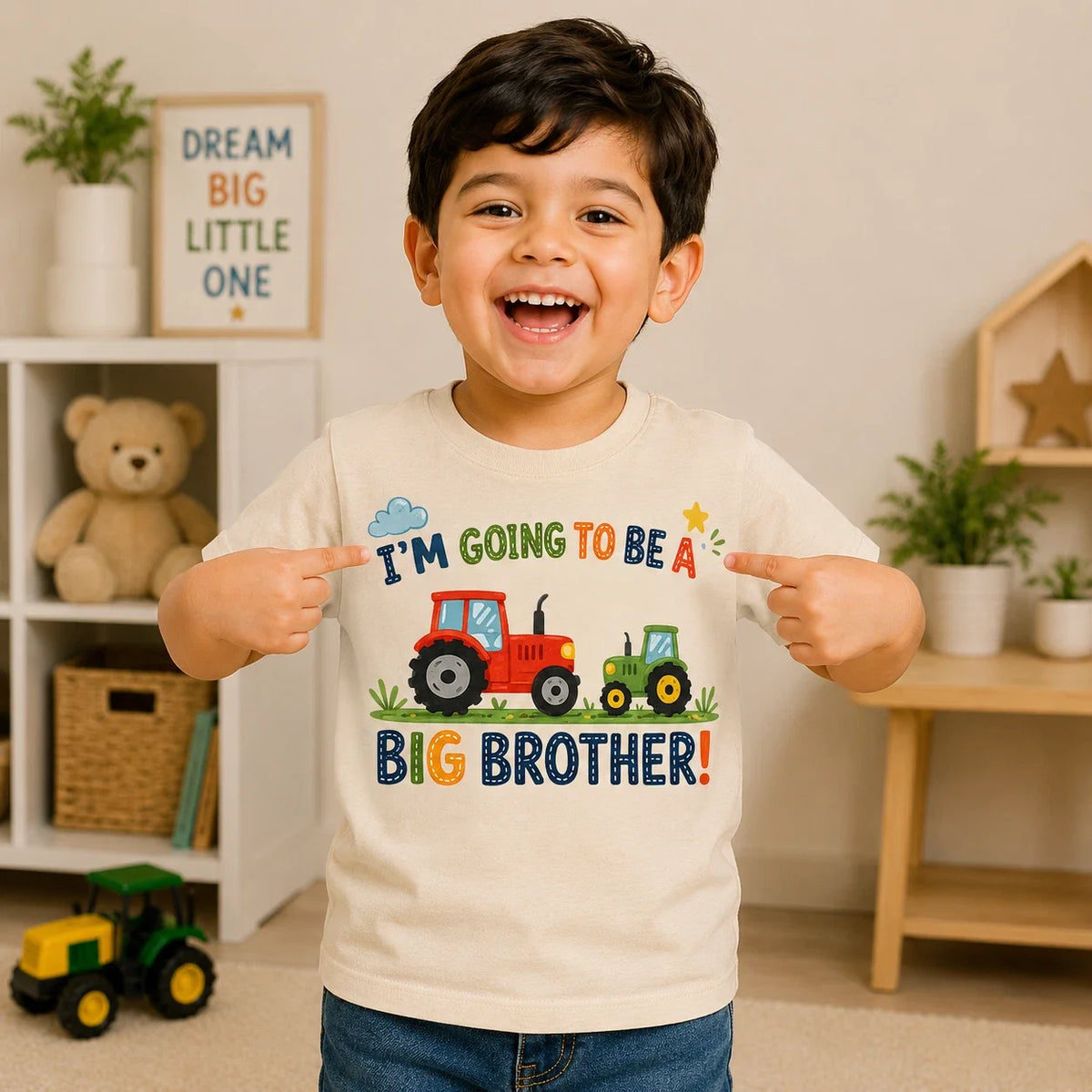 Big Brother Tractor T Shirt, I'm Going To Be A Big Brother Gift