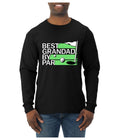 Best Grandad By Par Funny Sports Golf Dad Joke Mens Long Sleeve Shirt