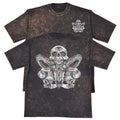 Skull Pentagram Graphic Unisex Mens Rust 240gsm French Terry Acid Wash T-Shirt