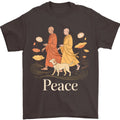 Peace Walking Monks Zen Calm Minimalist Art Spiritual Calm Life T-Shirt