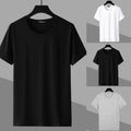 Fashion Solid Short Sleeve T Shirt for Men Round Neck Slim Fit Tee Top