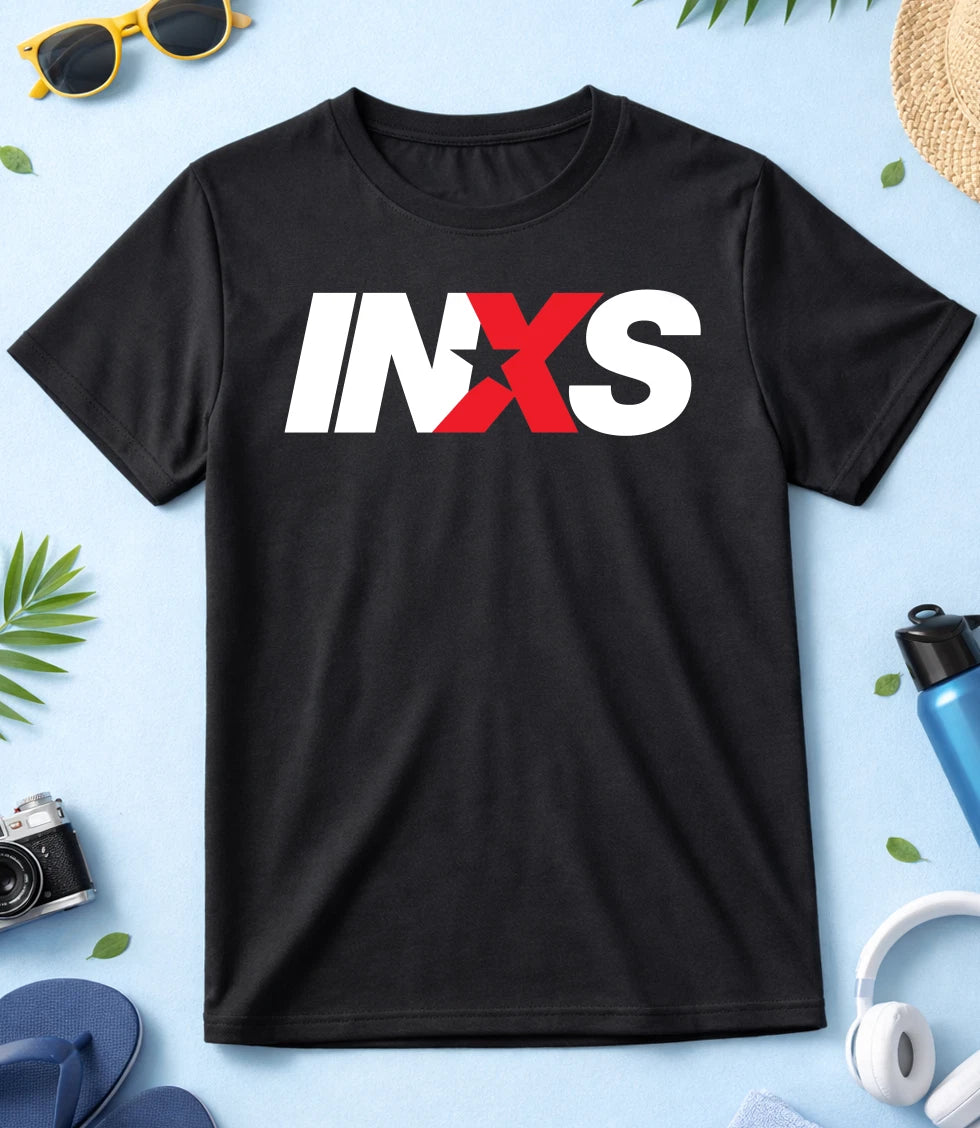 INXS Short Sleeve White / Black Men/Women T-Shirt