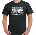 Vicar T-Shirt Mens Funny This Is What An Awesome Looks Like