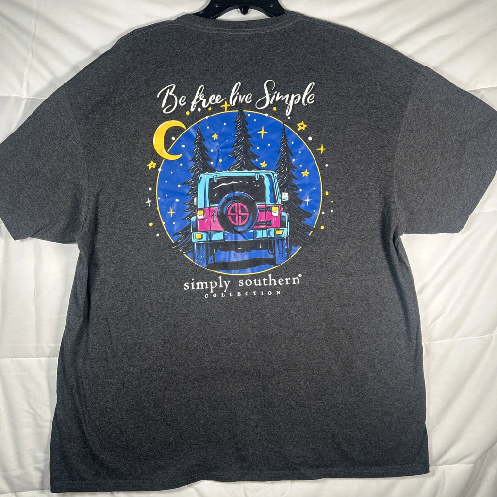 Simply Southern Be Free Live Simple Men’s 2XX GRAPHIC GREY T-Shirt