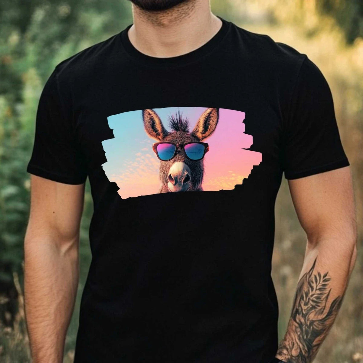 Men's Donkey Sunglasses Print Cotton T-Shirt Size XS to 5XL