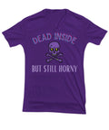Funny Coffee T-Shirt, Dead Inside But Still Horny, Funny Memes, Black, White or