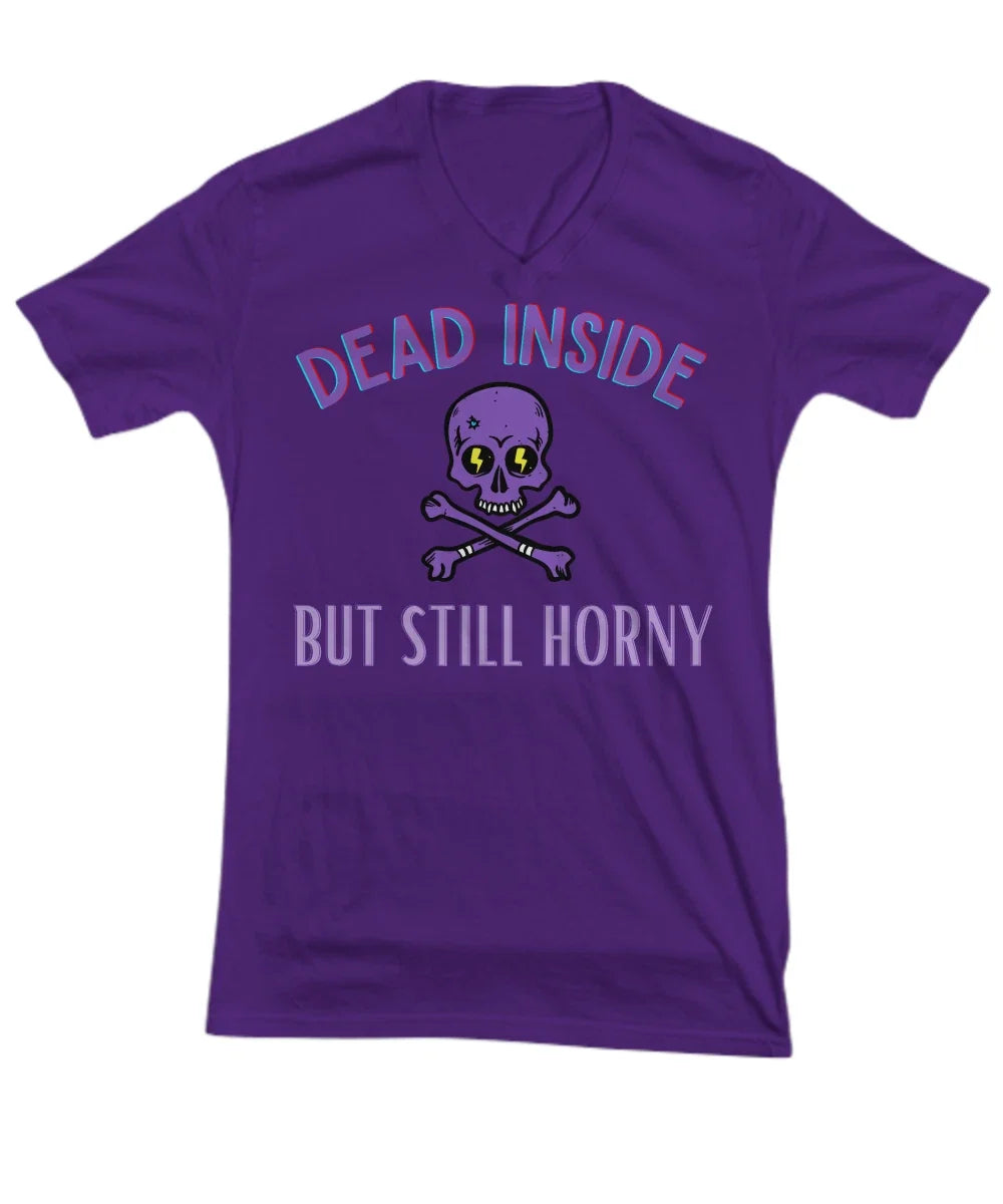 Funny Coffee T-Shirt, Dead Inside But Still Horny, Funny Memes, Black, White or