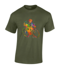 WATERCOLOUR CYCLING MENS T SHIRT COOL BIKE BIYCYCLE DESIGN CYCLIST GIFT IDEA DAD