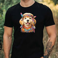 Mens Hippie Dog Print Cotton T-Shirt Size XS to 5XL