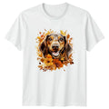 Cute Fall Dachshund Watercolor Womens T-Shirt Dachshund Birthday Gift For Her