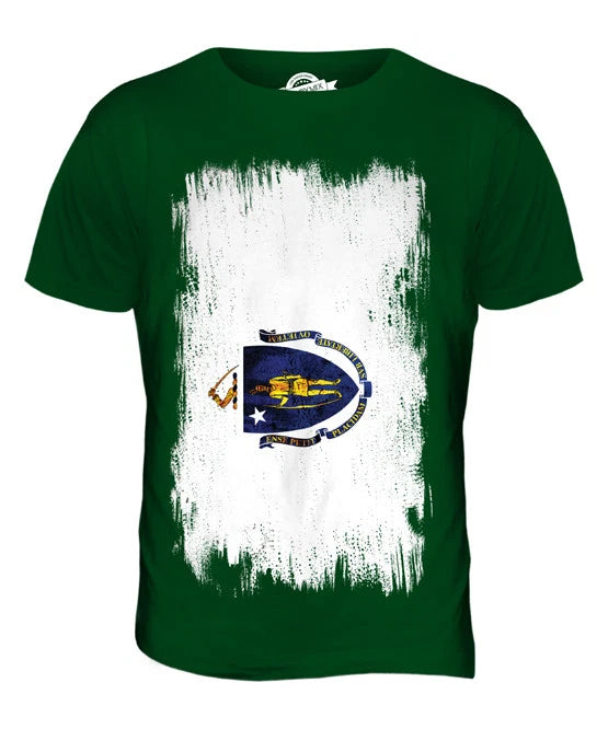 STATE MASSACHUSETTS GRUNGE FLAG MENS T-SHIRT TEE SHIRT XS S M L XL 2XL