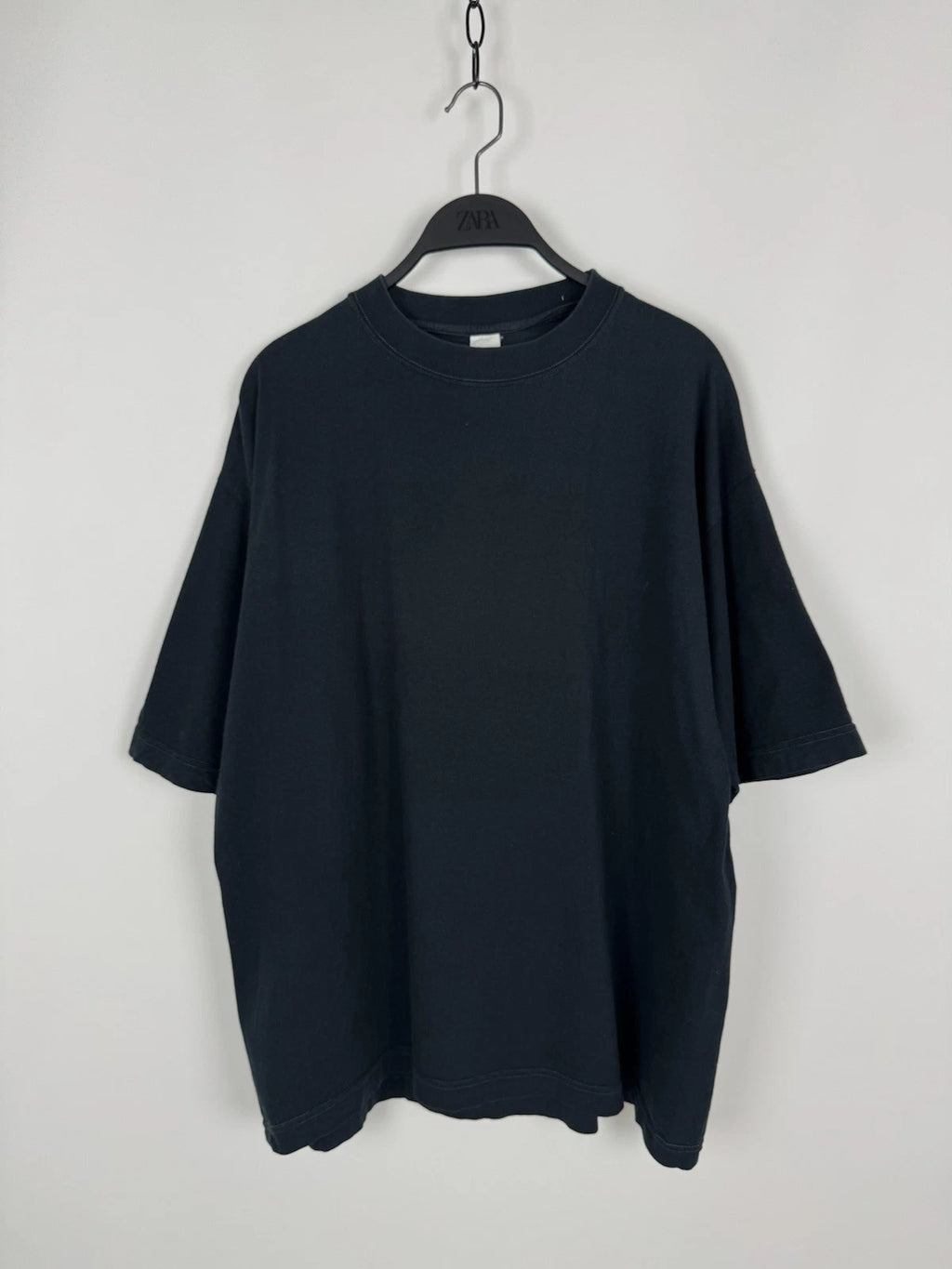 Vintage Faded Basic Blank Black T-Shirt