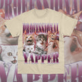 Professional Yapper T-Shirt Cat Funny Meme Graphic Trendy Unisex Sweater Shirt