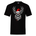 Demonic Reindeer Skull Santa T Shirt Horror Xmas Goth Mens Graphic Tee Top