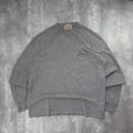 Y2K Grey Polo Ralph Lauren Grunge Long Sleeve Pocket T-Shirt