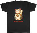 Personalised Japanese Lucky Cat Maneki Neko Mens T-Shirt Tee Gift Top