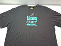 Plain Lazy Party Animal T-Shirt XXL Grey Graphic Tee Funny Slogan 100% Cotton
