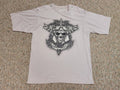 Avirex Shirt Men 3XL Off White Skull Sword Rhinestones Biker Grunge Graphic Logo