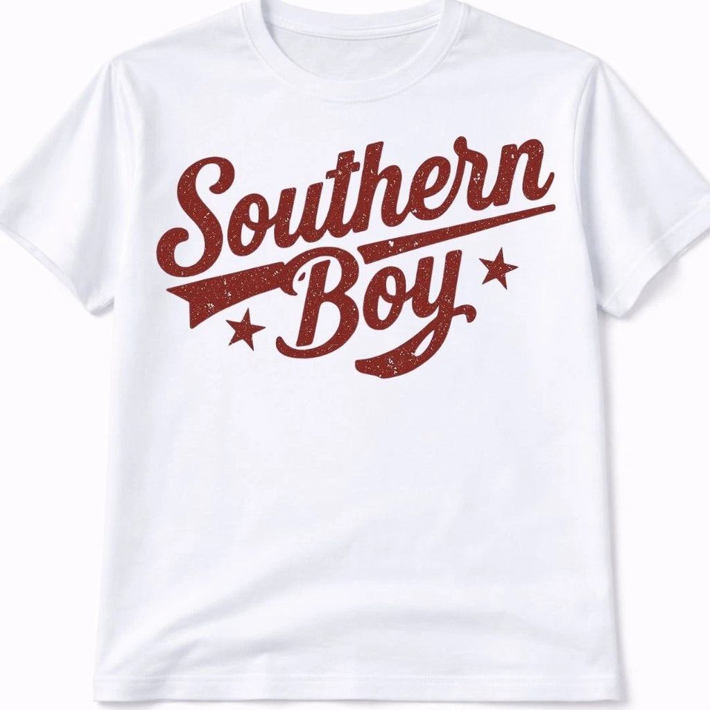 Southern Boy Graphic T Shirt Trendy Western Style Tee Mens Gift White
