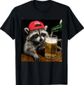 Funny Raccoon Drinking Beer Patriotic USA 4th of July T-Shirt