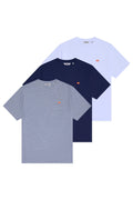 Ellesse 3 Pack T-Shirts Men’s Crew Neck Plain Logo Grey Navy White Bundle Tees