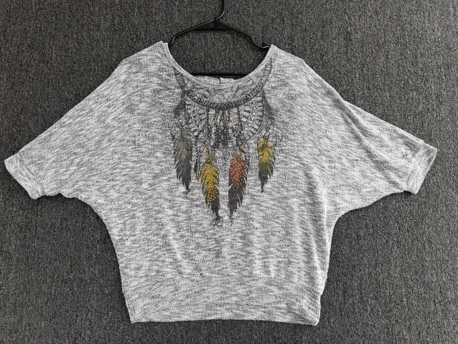 Vintage 90s Dreamcatcher Feather Heather Southwestern Boho Shirt - L
