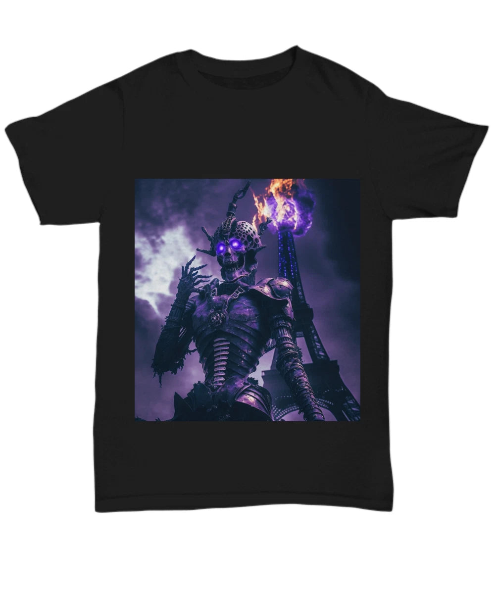 Skeleton solider in Eiffle tower, AI generated art, Creative design great gift f