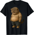 Funny Chubby Cat Meme T-Shirt Cute Sad Cat Gift Unisex Graphic T-Shirt