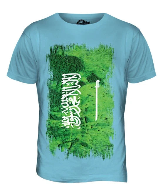 SAUDI ARABIA GRUNGE FLAG MENS T SHIRT TEE SHIRT XS S M L XL 2XL 3XL 4XL 5XL
