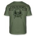 Excavator Skull Crossbones T-Shirt Digger Backhoe Excavate Soft Blend Tee - A114