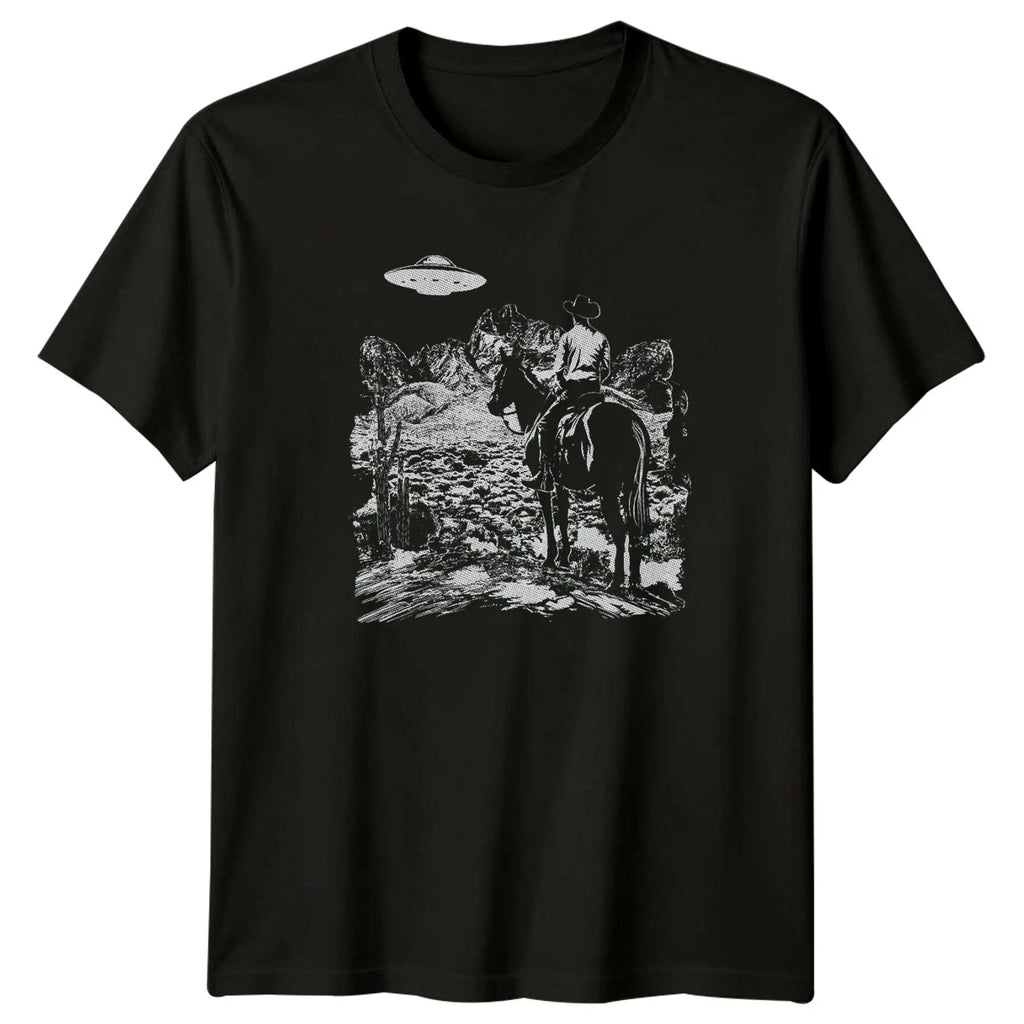 The Wild West Meets Outer Space T-Shirt Cowboy UFO Sci Fi Birthday