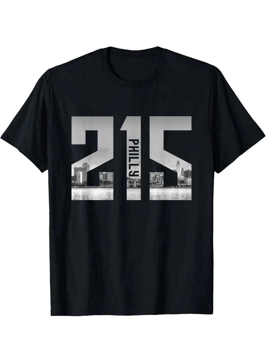 Vintage Philadelphia Philly 215 Area Code Skyline T-Shirt - Soft, Breathable Cot