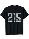 Vintage Philadelphia Philly 215 Area Code Skyline T-Shirt - Soft, Breathable Cot