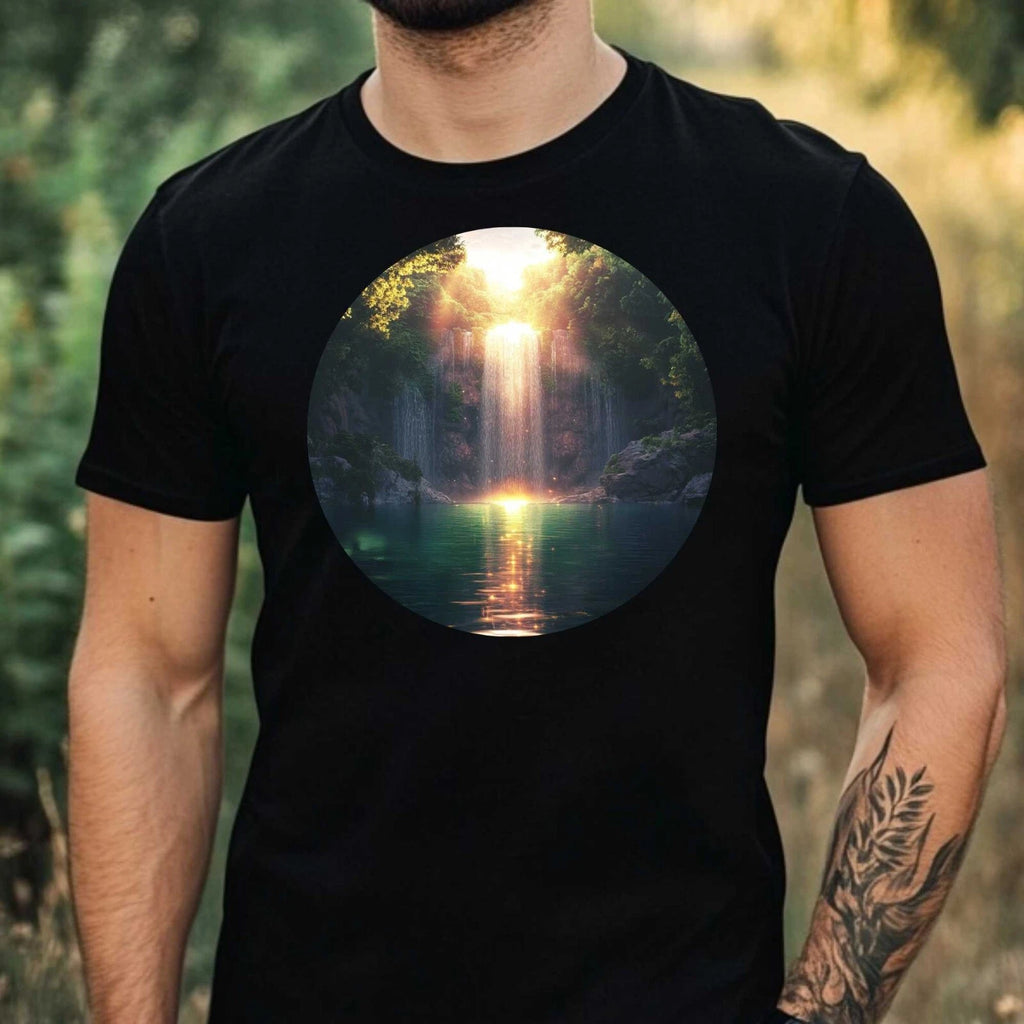 Mens Mystical Forest Motif Cotton T-Shirt Size XS to 5XL
