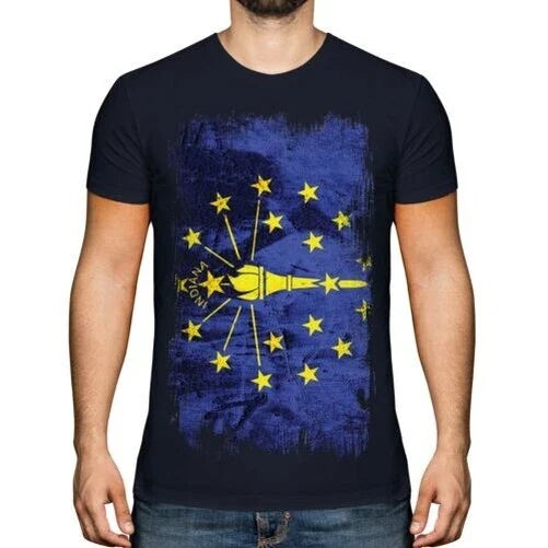 Indiana Zustand Grunge Flagge Herren T-Shirt Indianian Hemd Jersey Geschenk