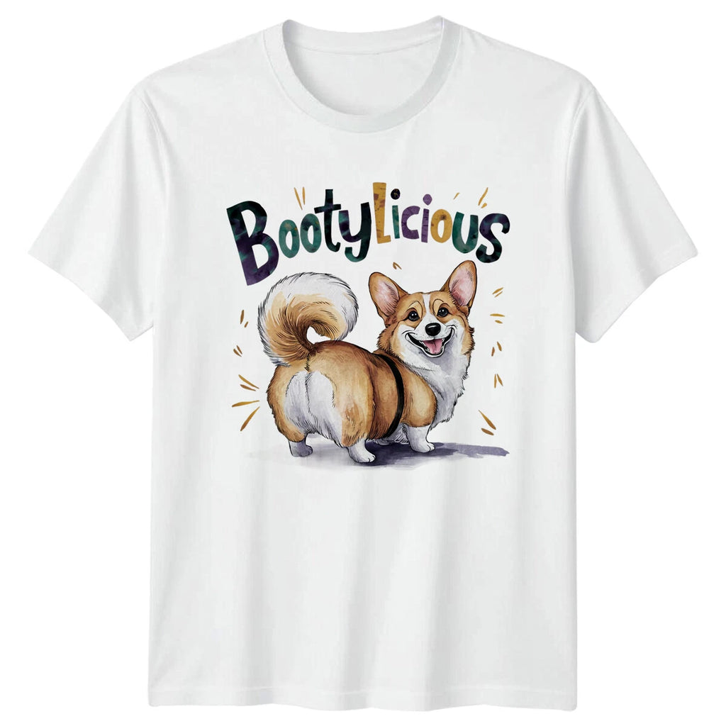 Bootylicious Corgi Dog T-Shirt Cute Animal Pun Graphic Tee
