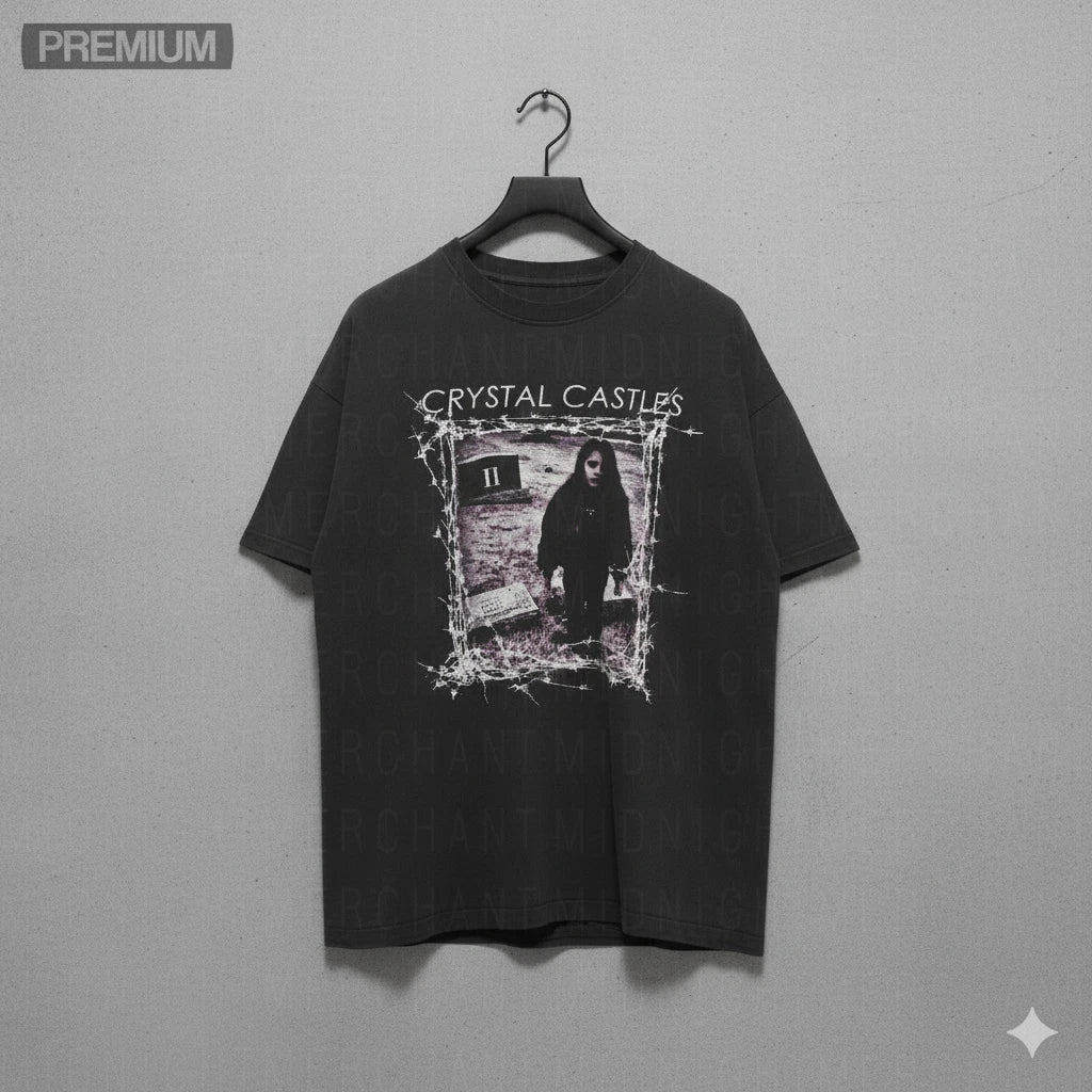 Crystal Castles II Album Graphic T Shirt Black Goth Indie Music Tee - S155