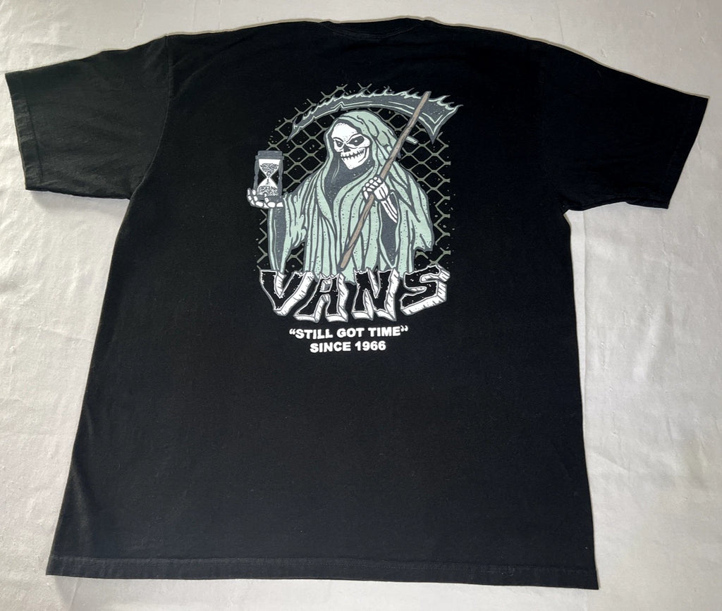 VANS Off The Wall Mens Sz Large T-shirt Still Got Time Since 1966 REAPER Graphic