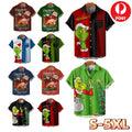 Mens Christmas Shirt Hawaiian Summer Beach Short sleeve Tops Santa Xmas Party AU