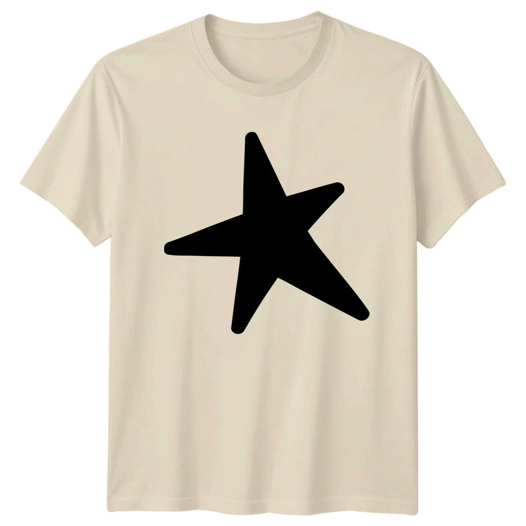 Simple Black Star Design T-Shirt Graphic Birthday Gift For Him And Her