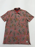 Jack & Jones Men's Rust Red Floral Polo Shirt Size L Regular