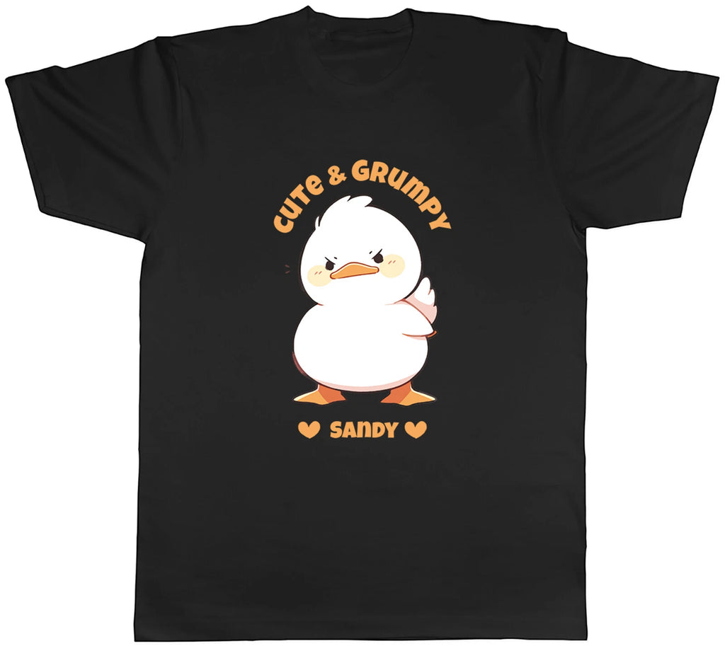 Personalised Duck Cute & Grumpy Mens T-Shirt Funny Bird Tee Gift