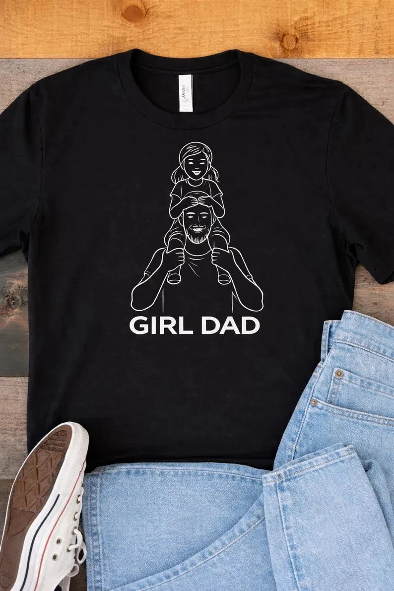 Girl Dad Minimalist Line Art Comfort Tee