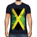 JAMAICA GRUNGE FLAG MENS T-SHIRT TEE TOP JAMAICAN SHIRT FOOTBALL JERSEY GIFT
