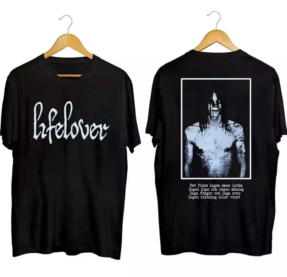 DOUBLE SIDED Lifelover Band Black T-Shirt Collection Size S-5XL