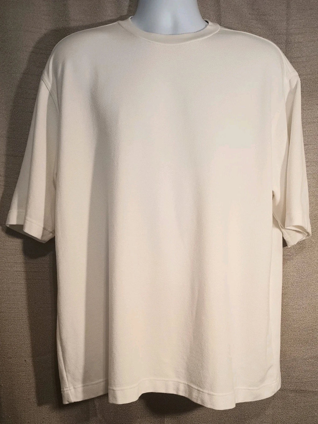 Axist Shirt Men's XL Beige Polyester Modern Fit Short Sleeve Activewear Vintage