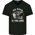 No Road Too Long Motocross MotoX Dirt Bike Mens V-Neck Cotton T-Shirt