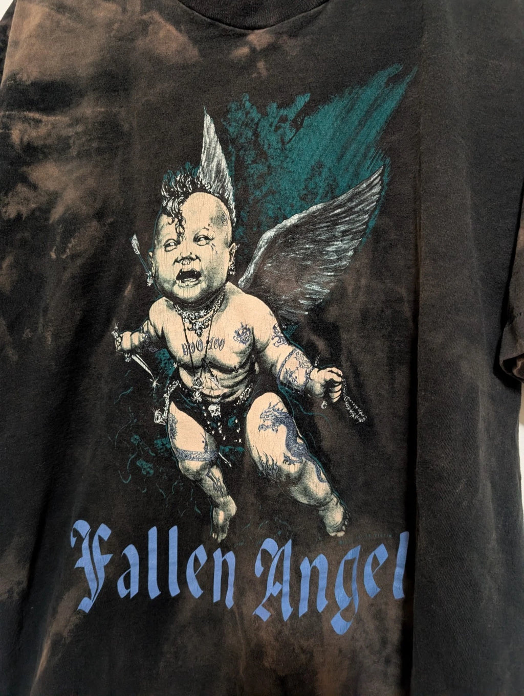 Vintage Fashion Victim Shirt Mens XL 90s Fallen Angel Punk Rare 1994 Distressed